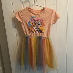 Paw Patrol Peach Tulle Rainbow Skirt Girls Dress